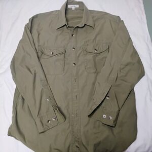 vintage travel smith casualolive green i long sleeve‎ shirt menlargecotton blend